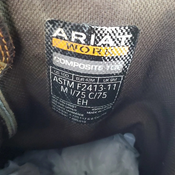 ARIAT® WORKHOG® MESTENO II* COMPOSITE TOE WORK BOOT - RUSTIC BROWN 10D - Picture 11 of 13